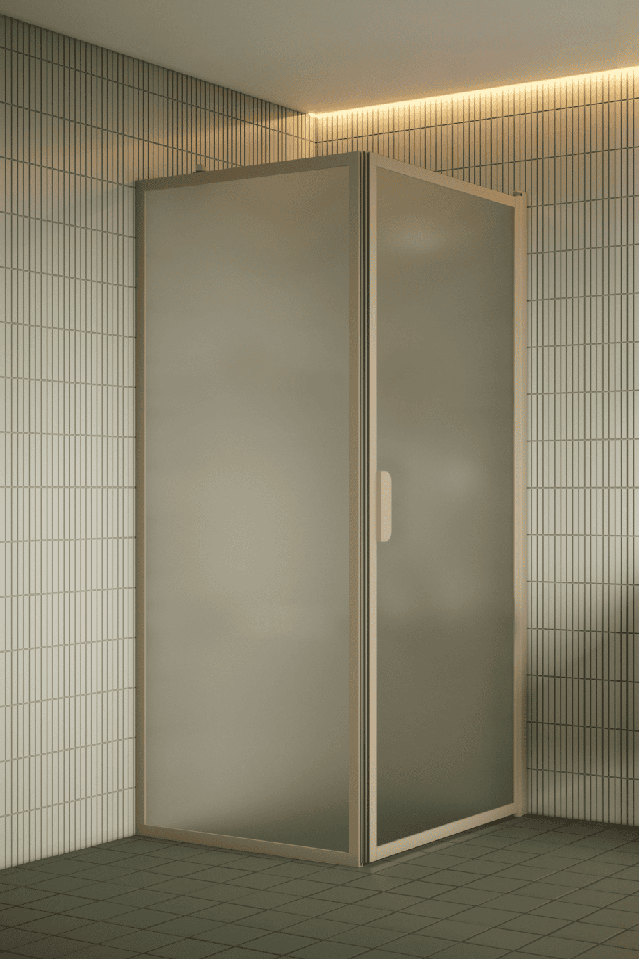Shower enclosure Hietakari Bläk 755 New York, Sand frame, satin frosted glass Shower enclosure Hietakari Bläk 755 New York, Sand frame, satin frosted glass