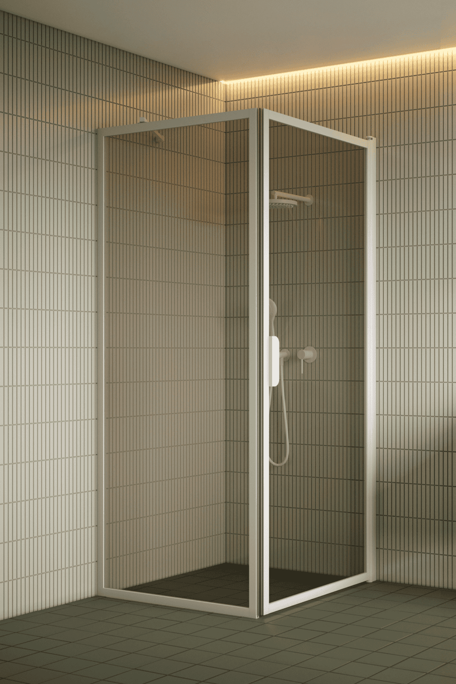 Shower enclosure Hietakari Bläk 755 New York, white frame, bronze tinted glass Shower enclosure Hietakari Bläk 755 New York, white frame, bronze tinted glass