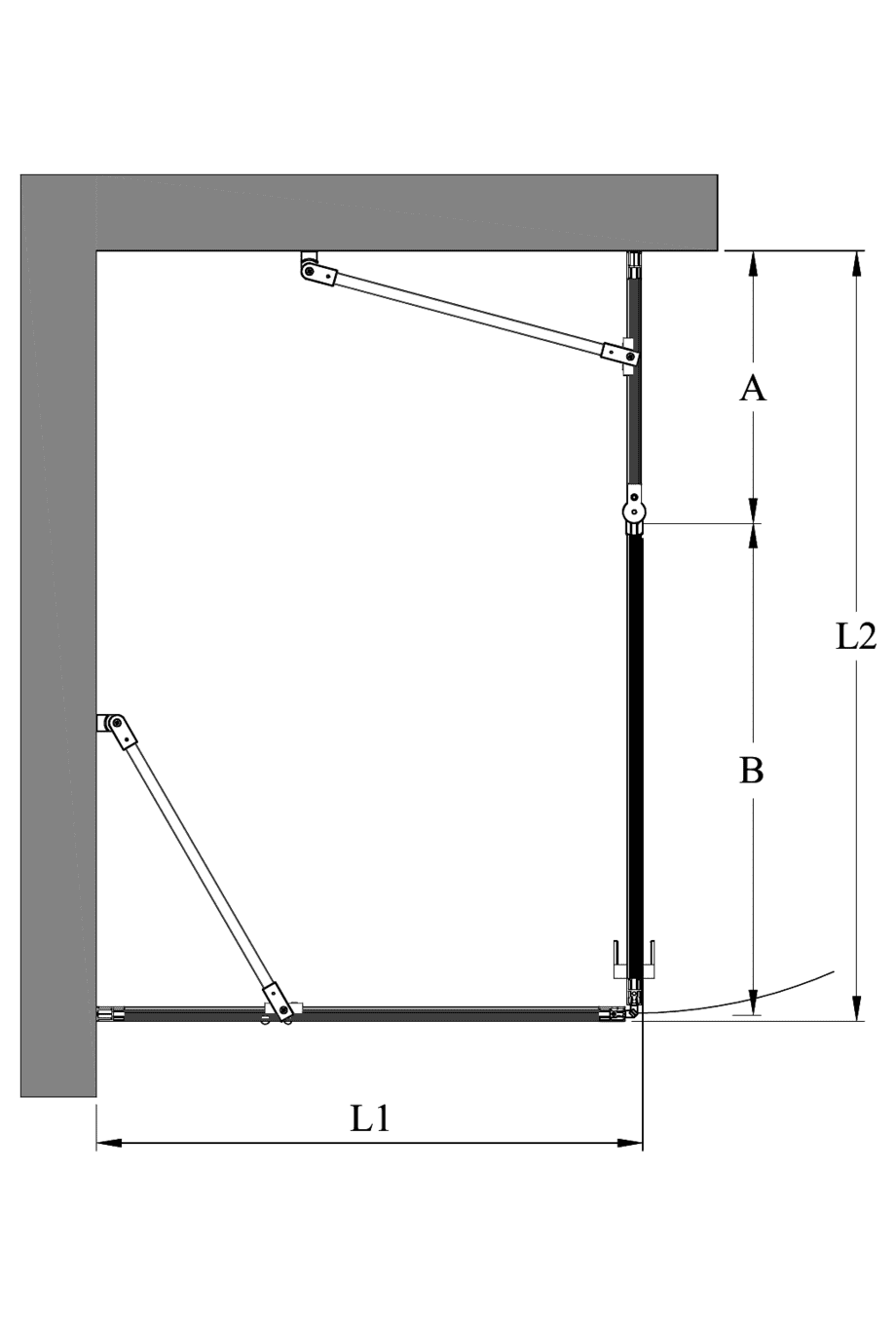 Shower enclosure Hietakari Bläk 756 New York, fixed wall + hinged door with fixed part – 2