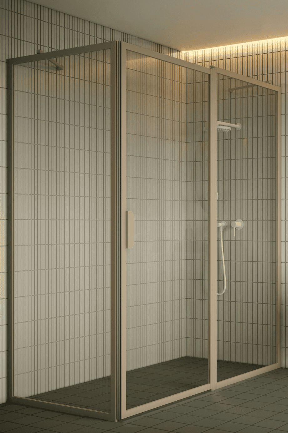 Shower enclosure Hietakari Bläk 756 New York, Sand frame, grey tinted glass Shower enclosure Hietakari Bläk 756 New York, Sand frame, grey tinted glass