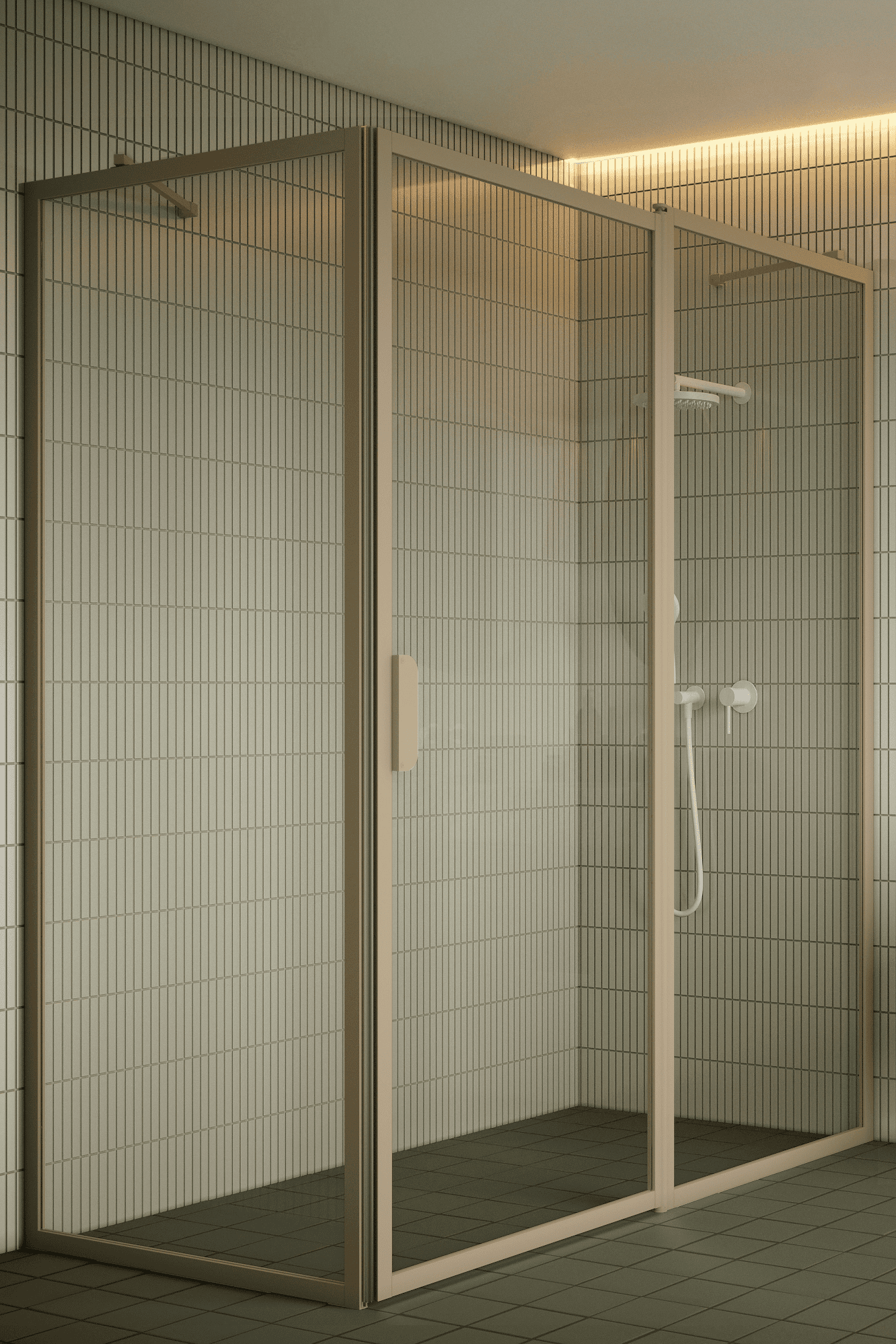 Shower enclosure Hietakari Bläk 756 New York, fixed wall + hinged door with fixed part – 5