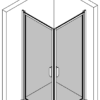 Shower enclosure Hietakari Bläk 757 New York – 3D drawing Shower enclosure Hietakari Bläk 757 New York, hinged door + hinged door – 3