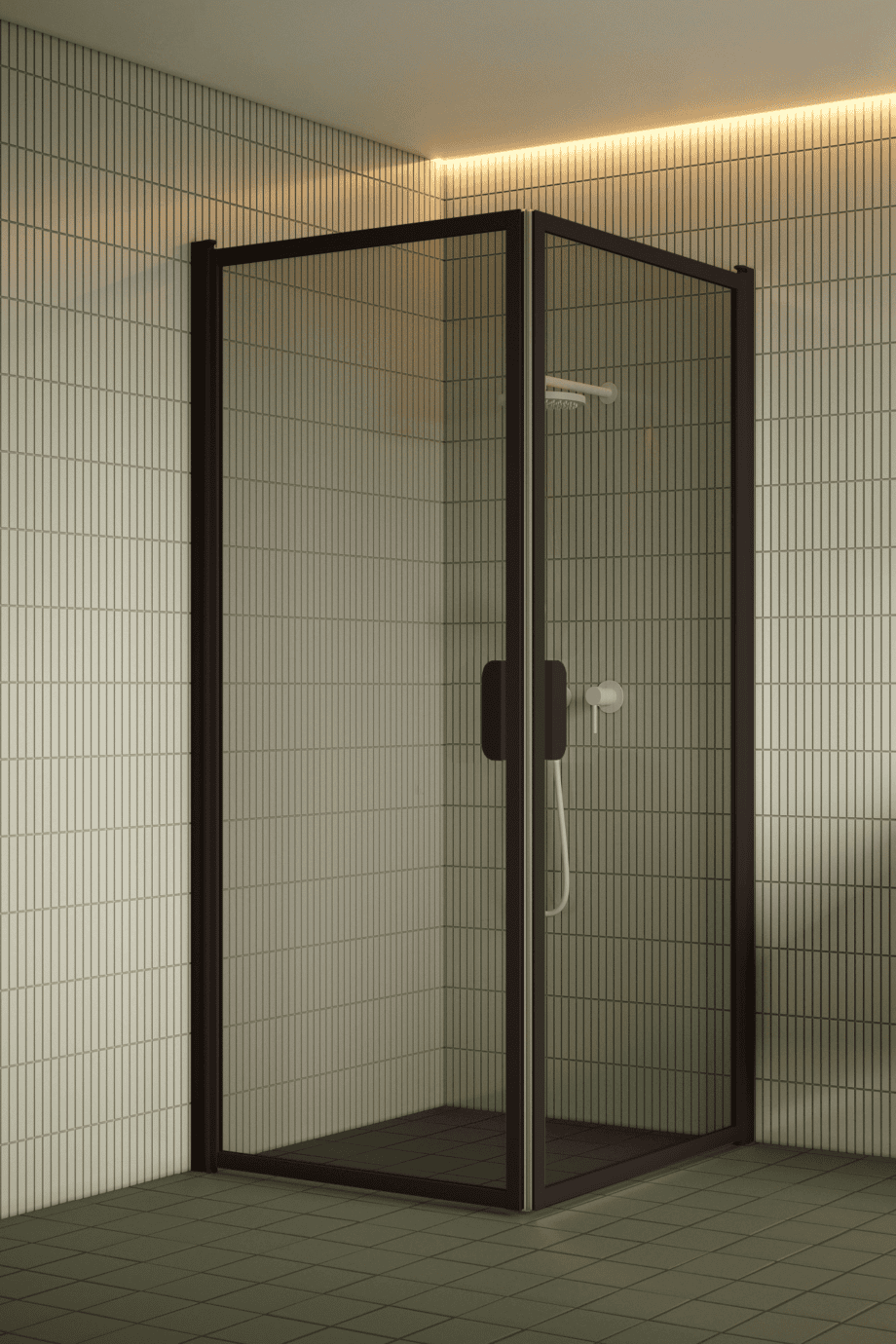 Shower enclosure Hietakari Bläk 757 New York, Cocoa frame, grey tinted glass Shower enclosure Hietakari Bläk 757 New York, Cocoa frame, grey tinted glass