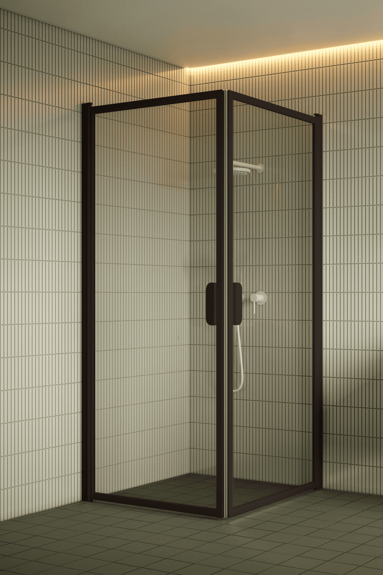 Shower enclosure Hietakari Bläk 757 New York, hinged door + hinged door – 7