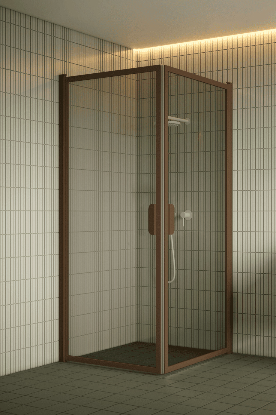 Shower enclosure Hietakari Bläk 757 New York, Mocha frame, grey tinted glass Shower enclosure Hietakari Bläk 757 New York, Mocha frame, grey tinted glass