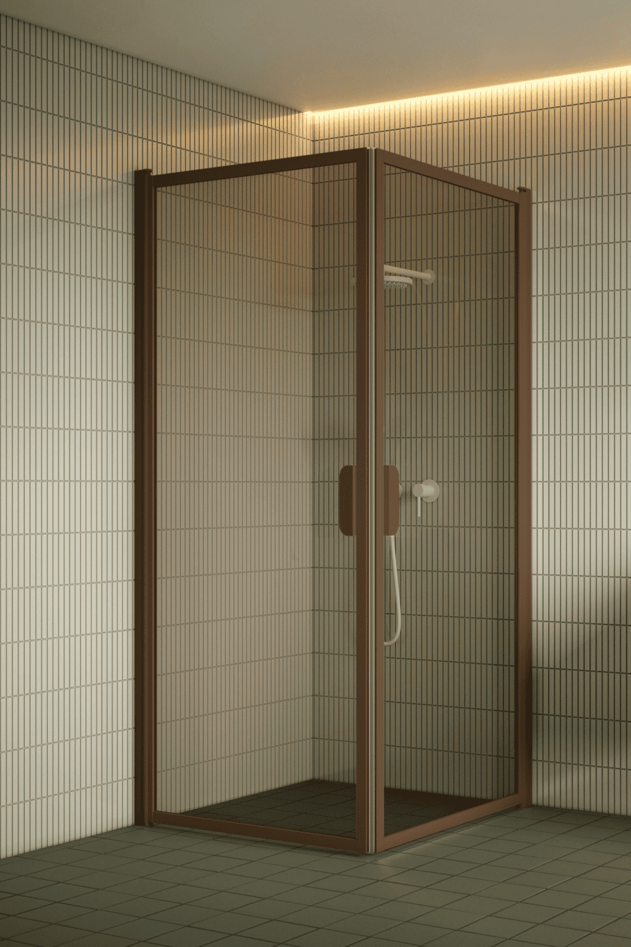 Shower enclosure Hietakari Bläk 757 New York, Mocha frame, bronze tinted glass Shower enclosure Hietakari Bläk 757 New York, Mocha frame, bronze tinted glass
