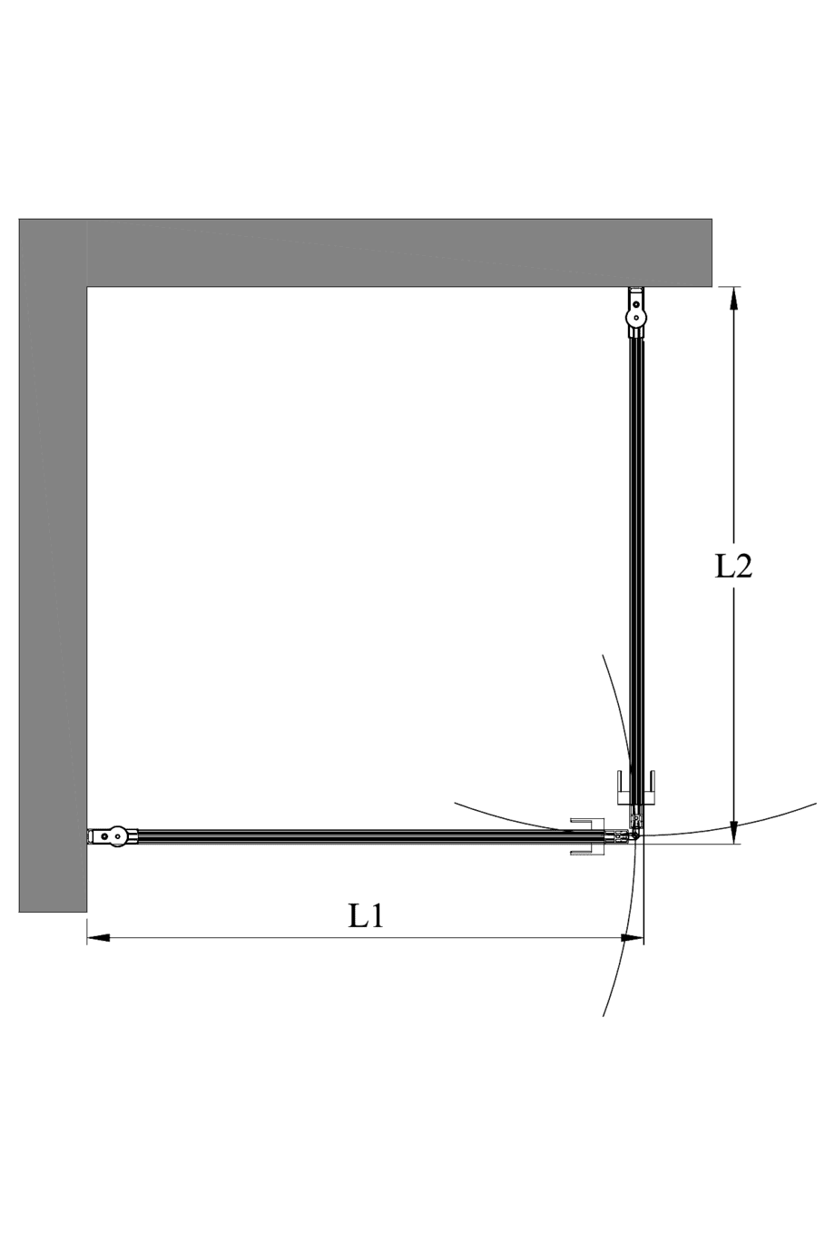 Shower enclosure Hietakari Bläk 757 New York, hinged door + hinged door – 2