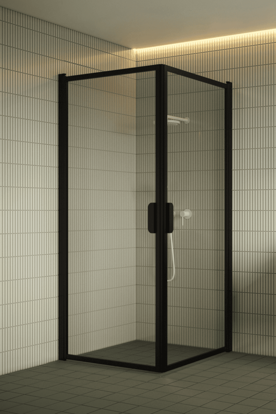 Shower enclosure Hietakari Bläk 757 New York, black frame, clear glass Shower enclosure Hietakari Bläk 757 New York, hinged door + hinged door – 4