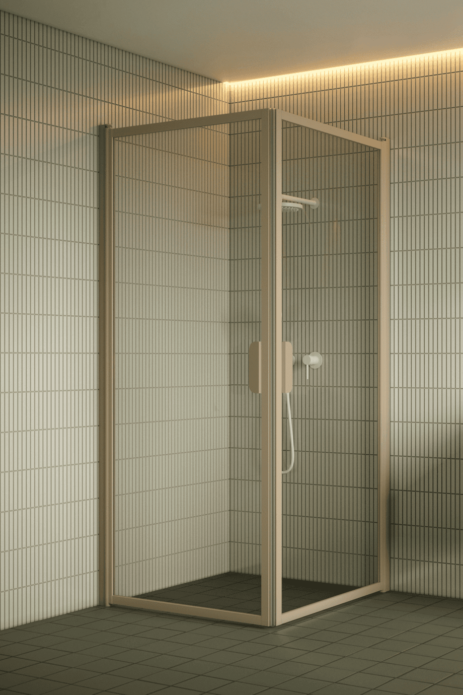 Shower enclosure Hietakari Bläk 757 New York, Sand frame, clear glass Shower enclosure Hietakari Bläk 757 New York, hinged door + hinged door – 5