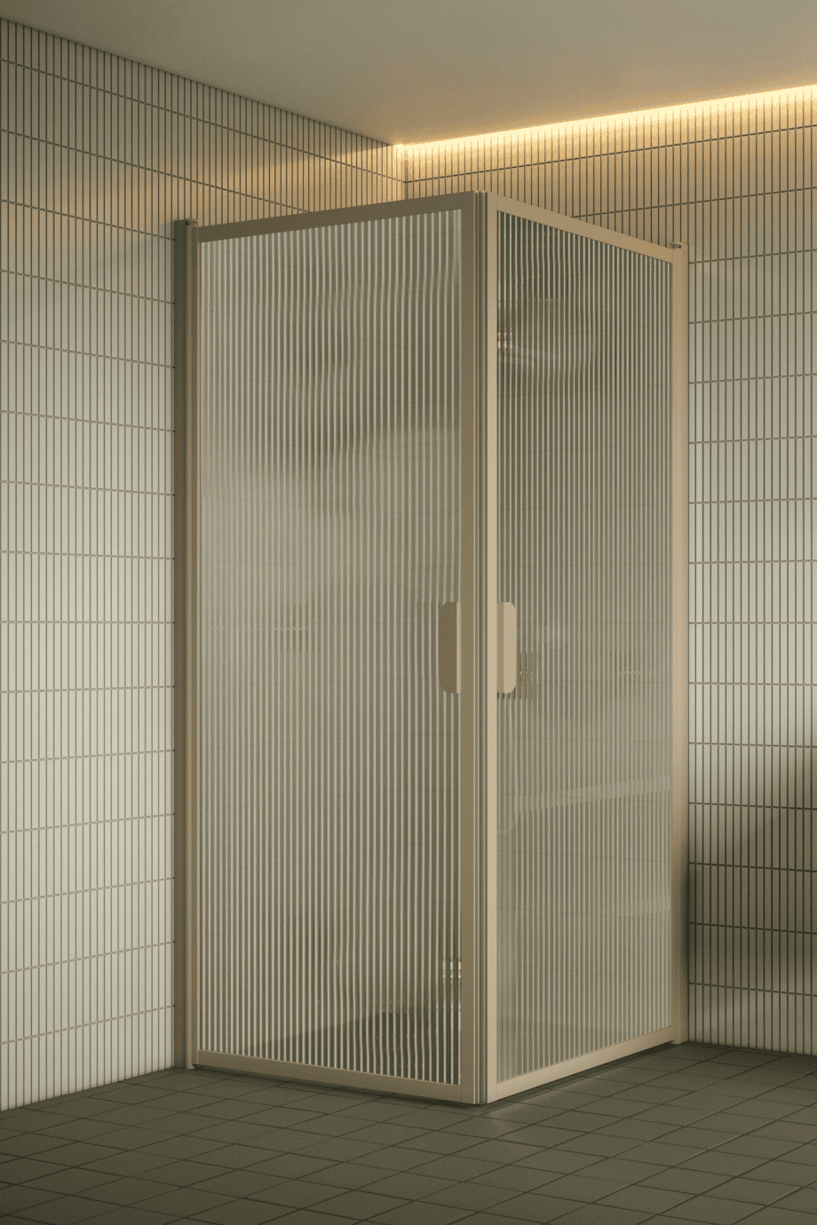 Shower enclosure Hietakari Bläk 757 New York, Sand frame, reeded glass Shower enclosure Hietakari Bläk 757 New York, Sand frame, reeded glass