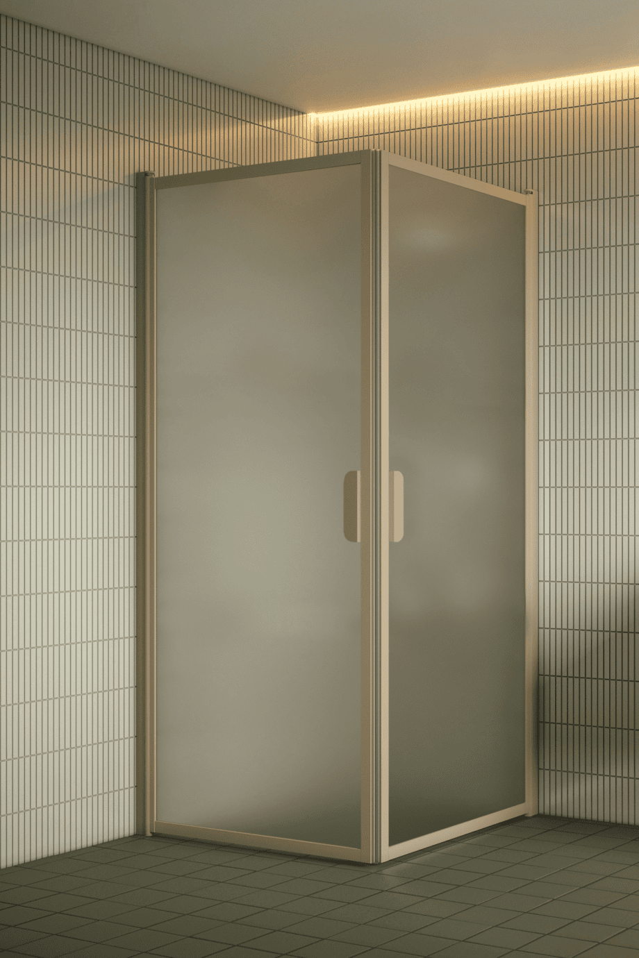 Shower enclosure Hietakari Bläk 757 New York, Sand frame, satin frosted glass Shower enclosure Hietakari Bläk 757 New York, Sand frame, satin frosted glass