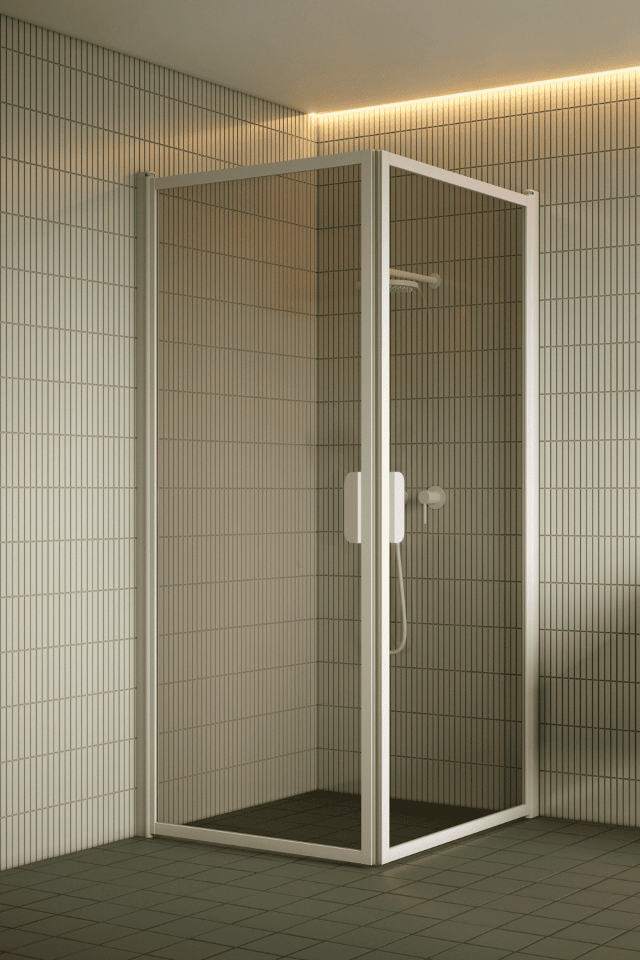 Shower enclosure Hietakari Bläk 757 New York, white frame, bronze tinted glass Shower enclosure Hietakari Bläk 757 New York, white frame, bronze tinted glass