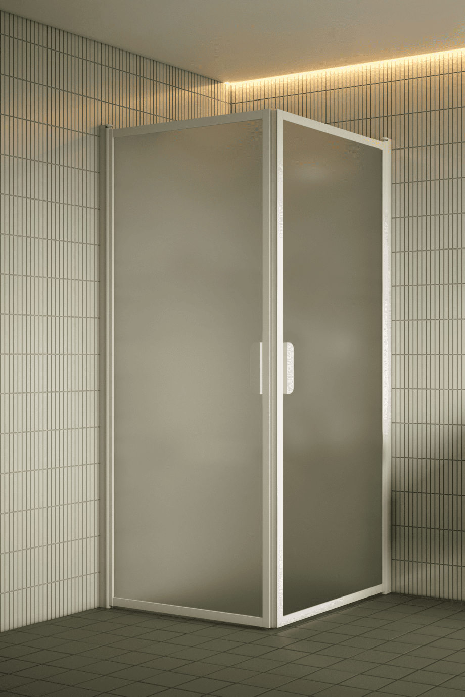 Shower enclosure Hietakari Bläk 757 New York, white frame, satin frosted glass Shower enclosure Hietakari Bläk 757 New York, white frame, satin frosted glass