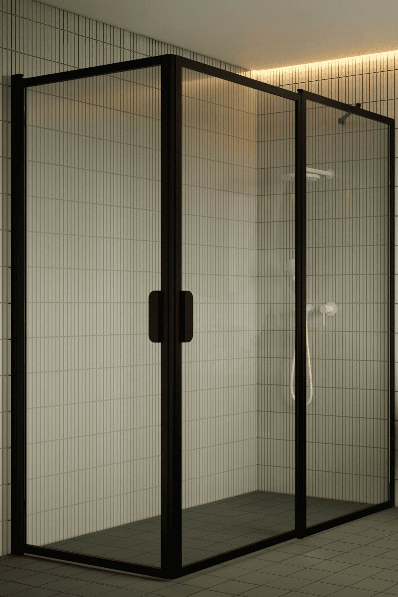 Shower enclosure Hietakari Bläk 758 New York, hinged door + hinged door with fixed part – 7