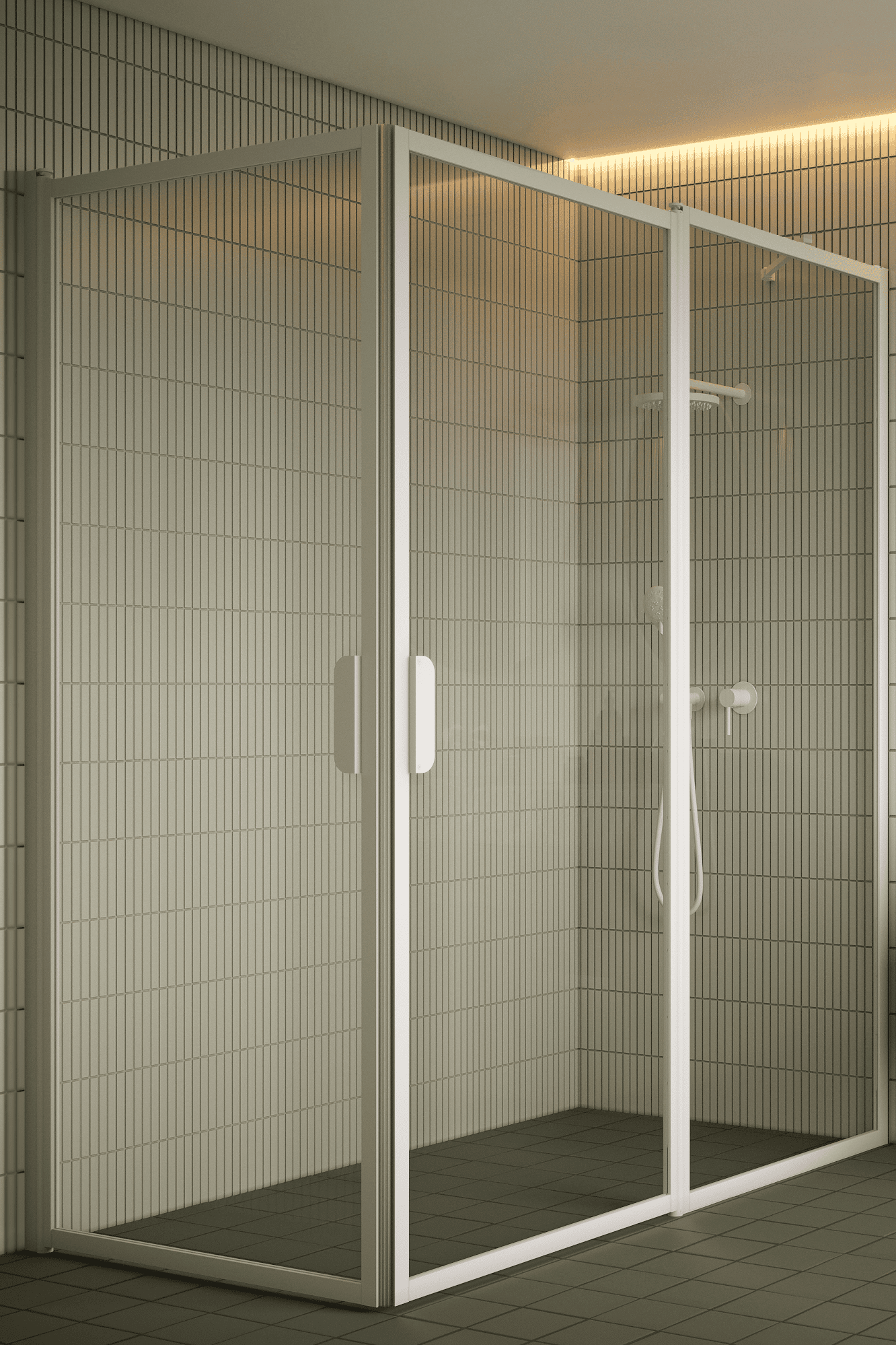 Shower enclosure Hietakari Bläk 758 New York, hinged door + hinged door with fixed part