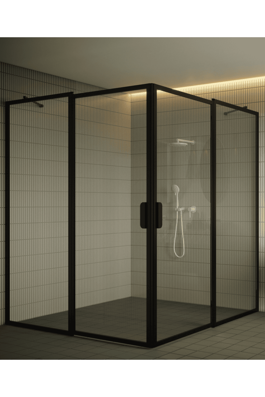 Shower enclosure Hietakari Bläk 759 New York, hinged door with fixed part + hinged door with fixed part – 4