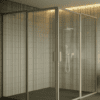 Shower enclosure Hietakari Bläk 759 New York, Sand frame, satin frosted glass