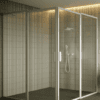 Shower enclosure Hietakari Bläk 759 New York, white frame, grey tinted glass