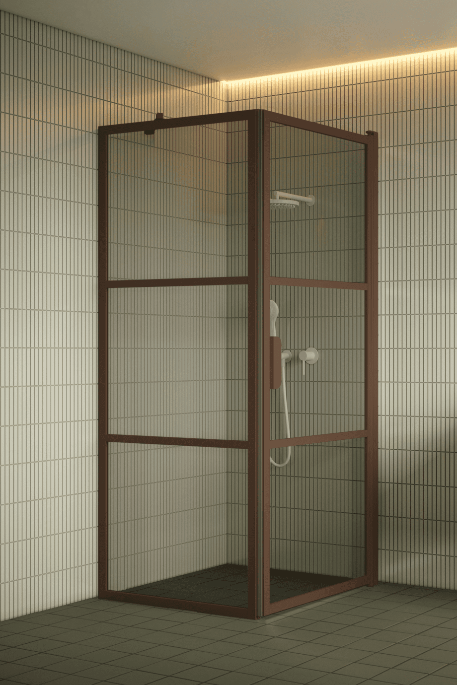 Shower enclosure Hietakari Bläk 760 Tokyo, Mocha frame, grey tinted glass Shower enclosure Hietakari Bläk 760 Tokyo, Mocha frame, grey tinted glass