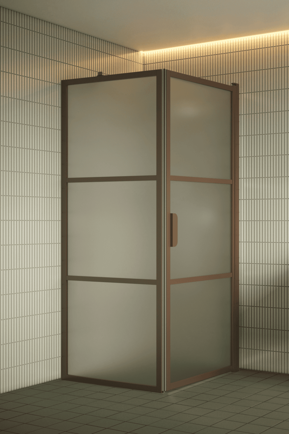 Shower enclosure Hietakari Bläk 760 Tokyo, Mocha frame, satin frosted glass Shower enclosure Hietakari Bläk 760 Tokyo, Mocha frame, satin frosted glass