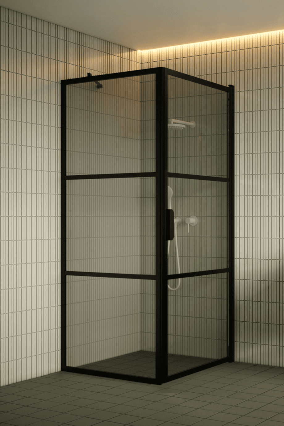 Shower enclosure Hietakari Bläk 760 Tokyo, black frame, grey tinted glass Shower enclosure Hietakari Bläk 760 Tokyo, black frame, grey tinted glass