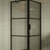 Shower enclosure Hietakari Bläk 760 Tokyo, black frame, clear glass Shower enclosure Hietakari Bläk 760 Tokyo, fixed wall + hinged door – 4