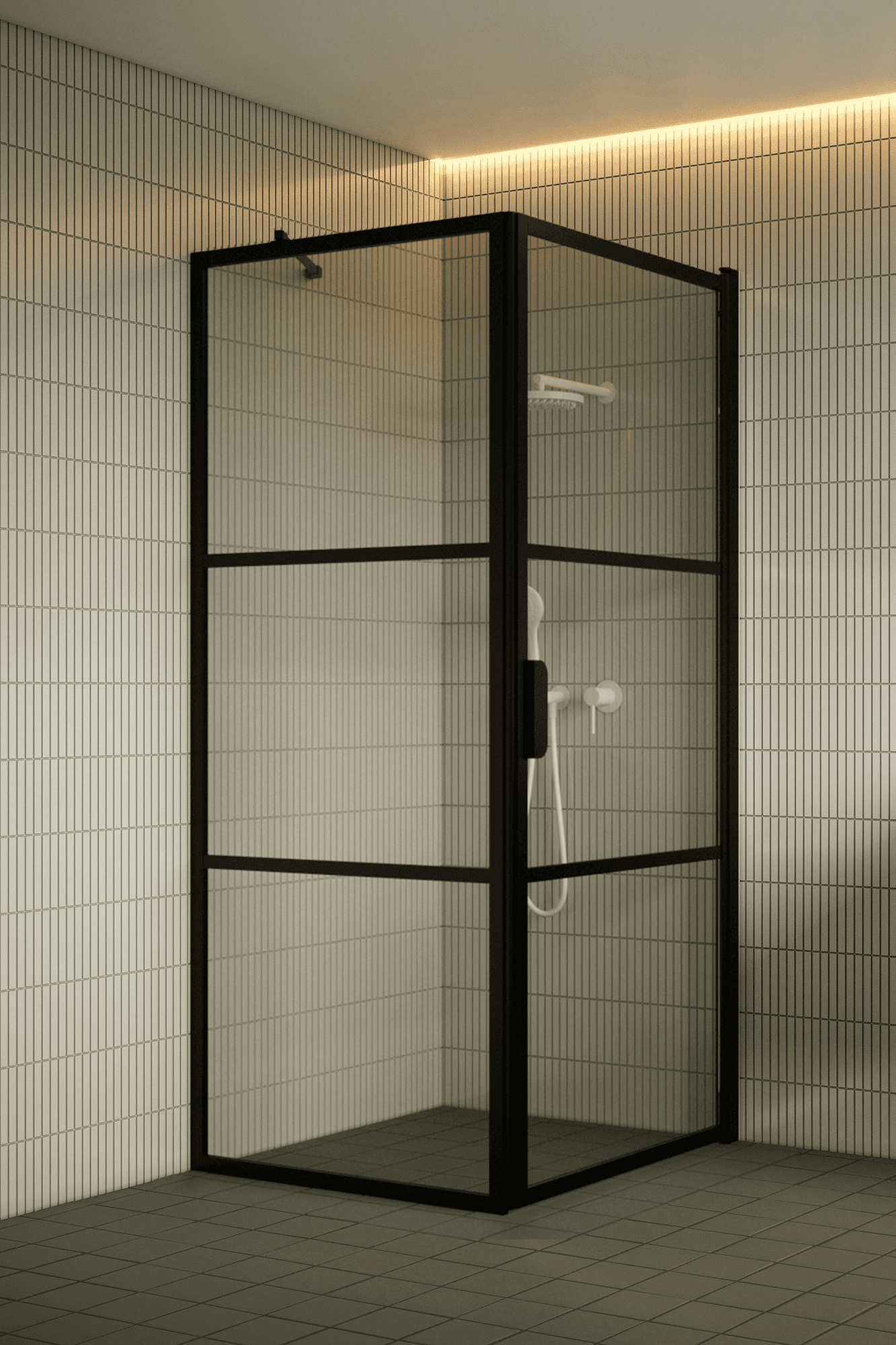 Shower enclosure Hietakari Bläk 760 Tokyo, fixed wall + hinged door – 4