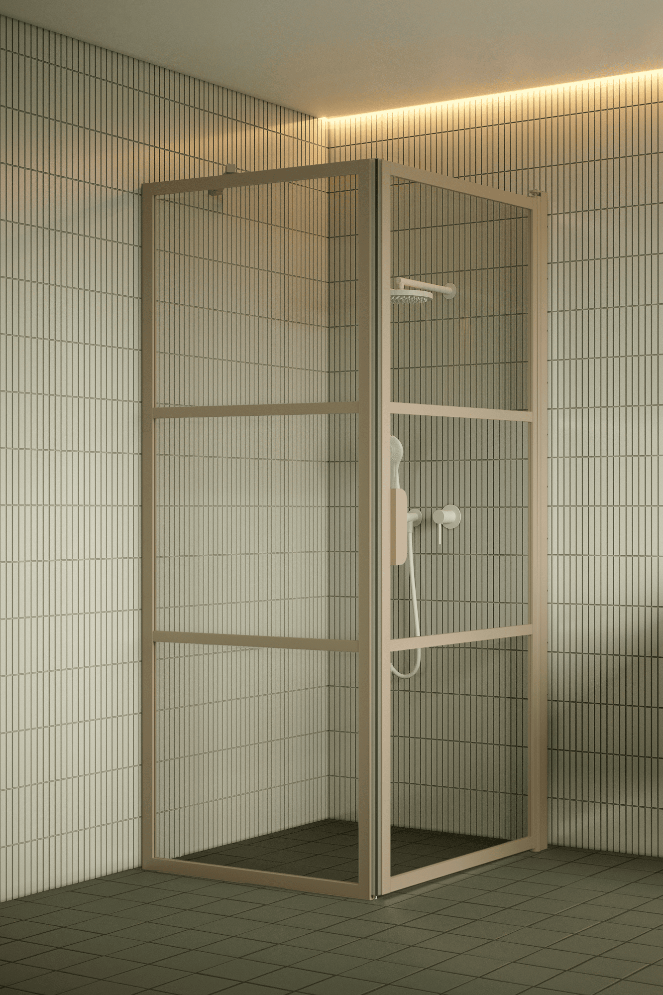 Shower enclosure Hietakari Bläk 760 Tokyo, fixed wall + hinged door – 5
