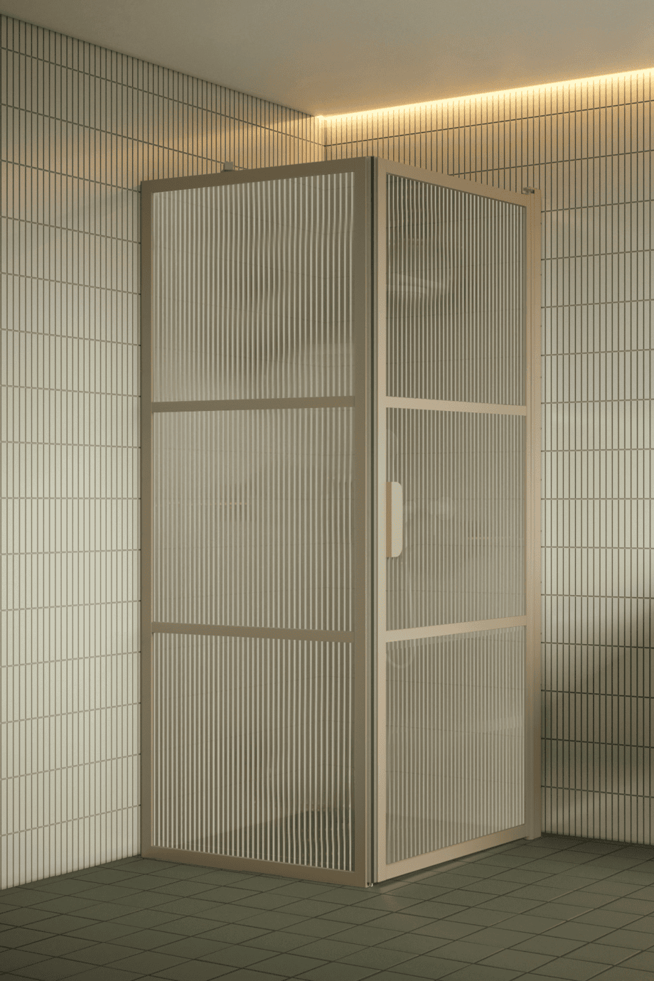 Shower enclosure Hietakari Bläk 760 Tokyo, Sand frame, reeded glass Shower enclosure Hietakari Bläk 760 Tokyo, Sand frame, reeded glass