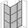 Shower enclosure Hietakari Bläk 761 Tokyo – 3D drawing Shower enclosure Hietakari Bläk 761 Tokyo, fixed wall + hinged door with fixed part – 3