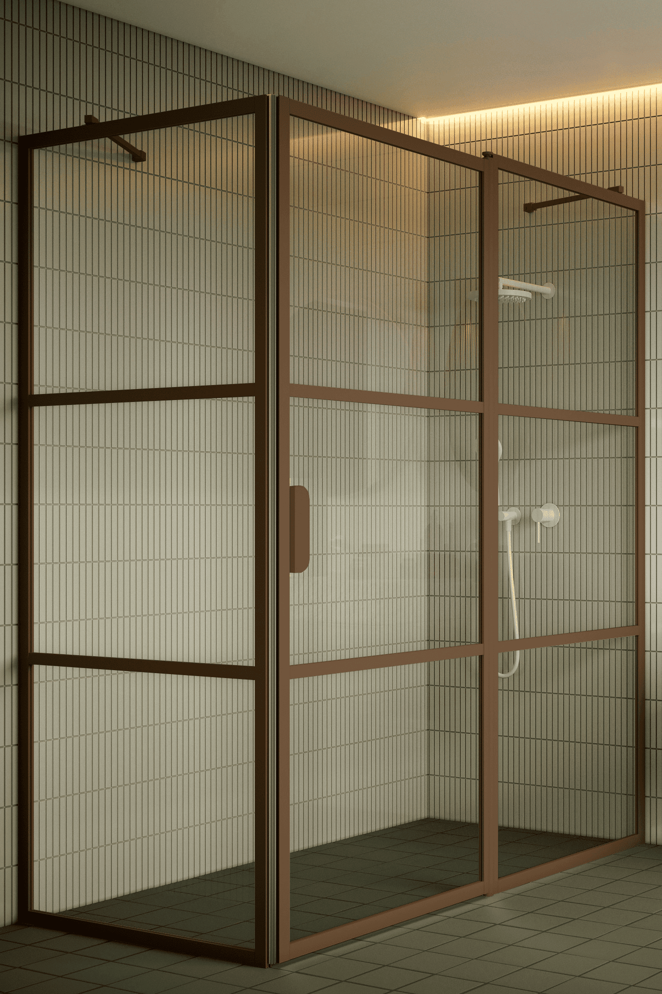 Shower enclosure Hietakari Bläk 761 Tokyo, Mocha frame, clear glass Shower enclosure Hietakari Bläk 761 Tokyo, Mocha frame, clear glass