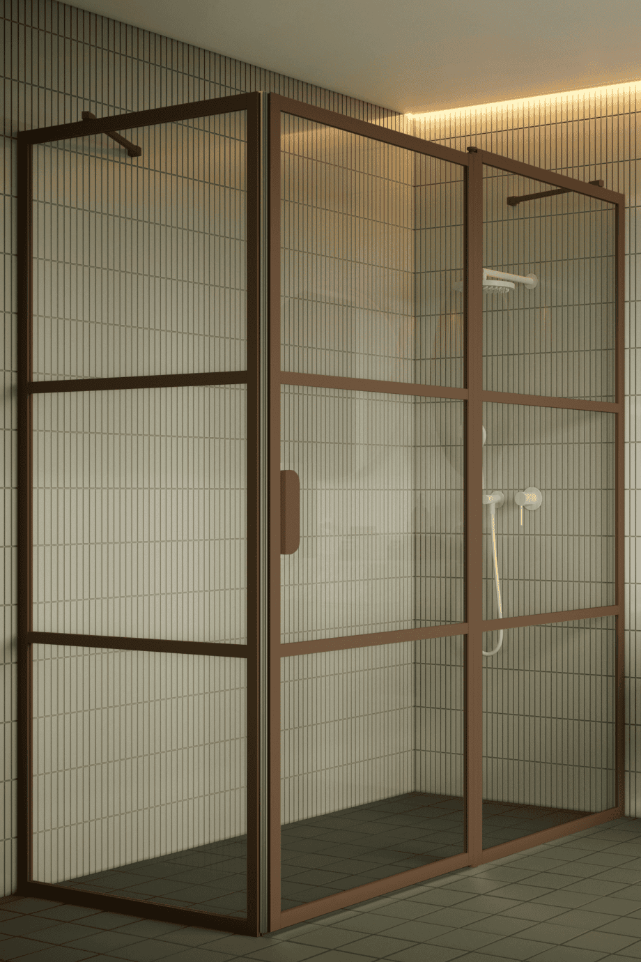 Shower enclosure Hietakari Bläk 761 Tokyo, Mocha frame, satin frosted glass Shower enclosure Hietakari Bläk 761 Tokyo, Mocha frame, satin frosted glass
