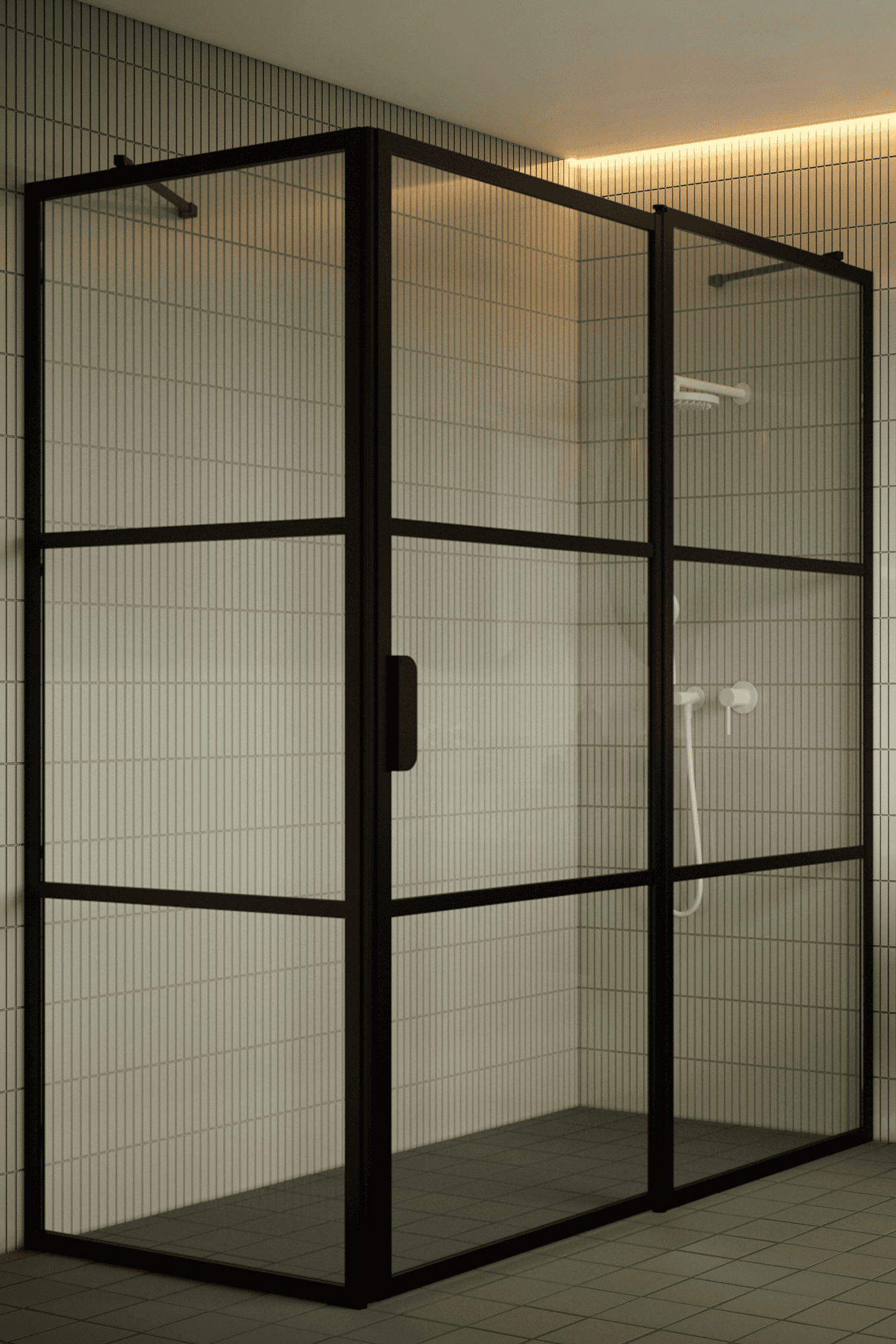 Shower enclosure Hietakari Bläk 761 Tokyo, fixed wall + hinged door with fixed part – 4