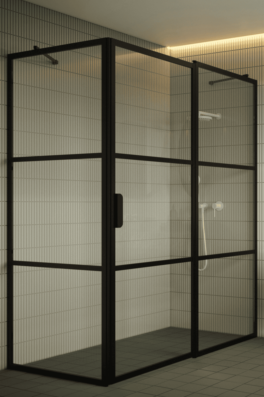Shower enclosure Hietakari Bläk 761 Tokyo, black frame, satin frosted glass Shower enclosure Hietakari Bläk 761 Tokyo, black frame, satin frosted glass