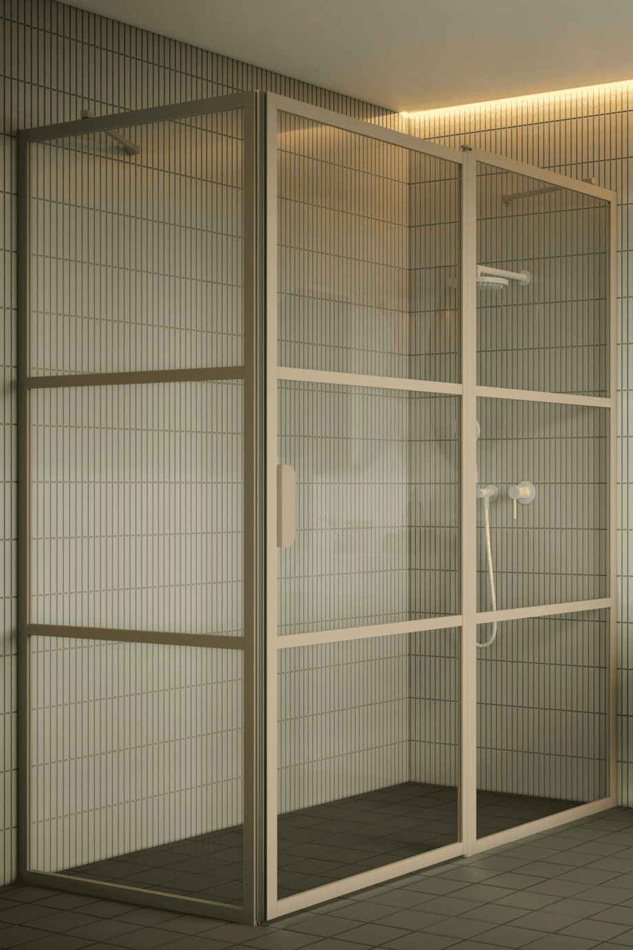 Shower enclosure Hietakari Bläk 761 Tokyo, Sand frame, reeded glass Shower enclosure Hietakari Bläk 761 Tokyo, Sand frame, reeded glass