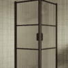 Shower enclosure Hietakari Bläk 762 Tokyo, Cocoa frame, reeded glass