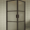 Shower enclosure Hietakari Bläk 762 Tokyo, Cocoa frame, satin frosted glass