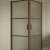 Shower enclosure Hietakari Bläk 762 Tokyo, Mocha frame, satin frosted glass