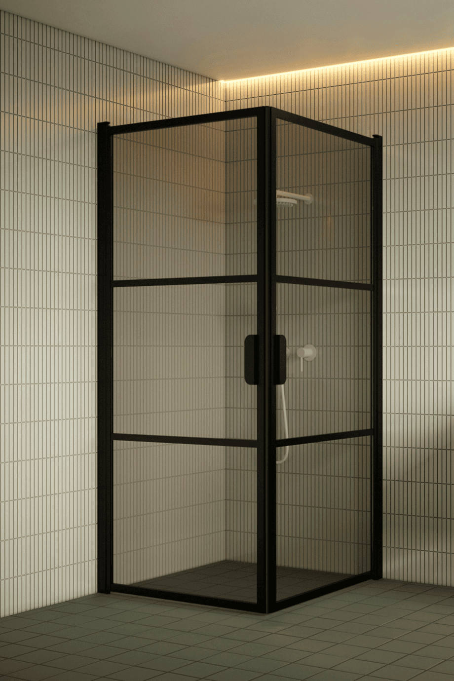 Shower enclosure Hietakari Bläk 762 Tokyo, black frame, bronze tinted glass