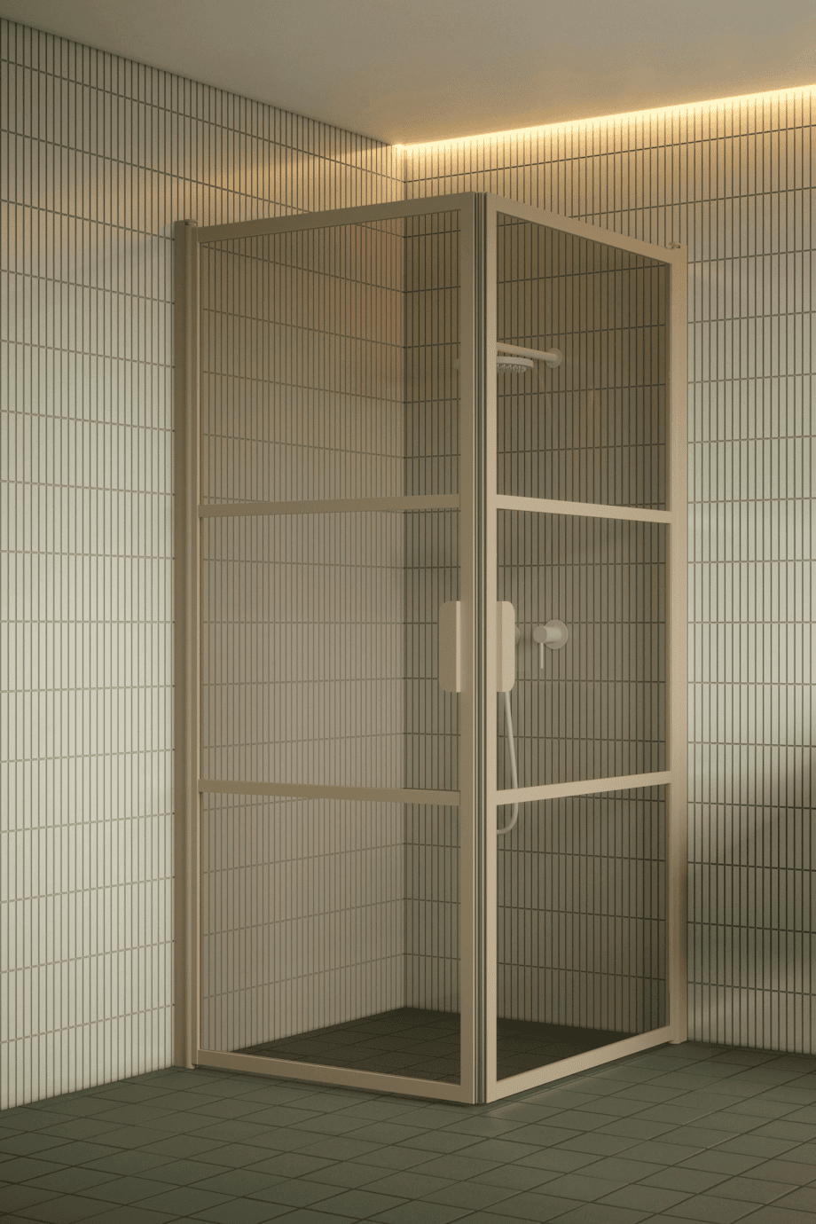 Shower enclosure Hietakari Bläk 762 Tokyo, Sand frame, bronze tinted glass