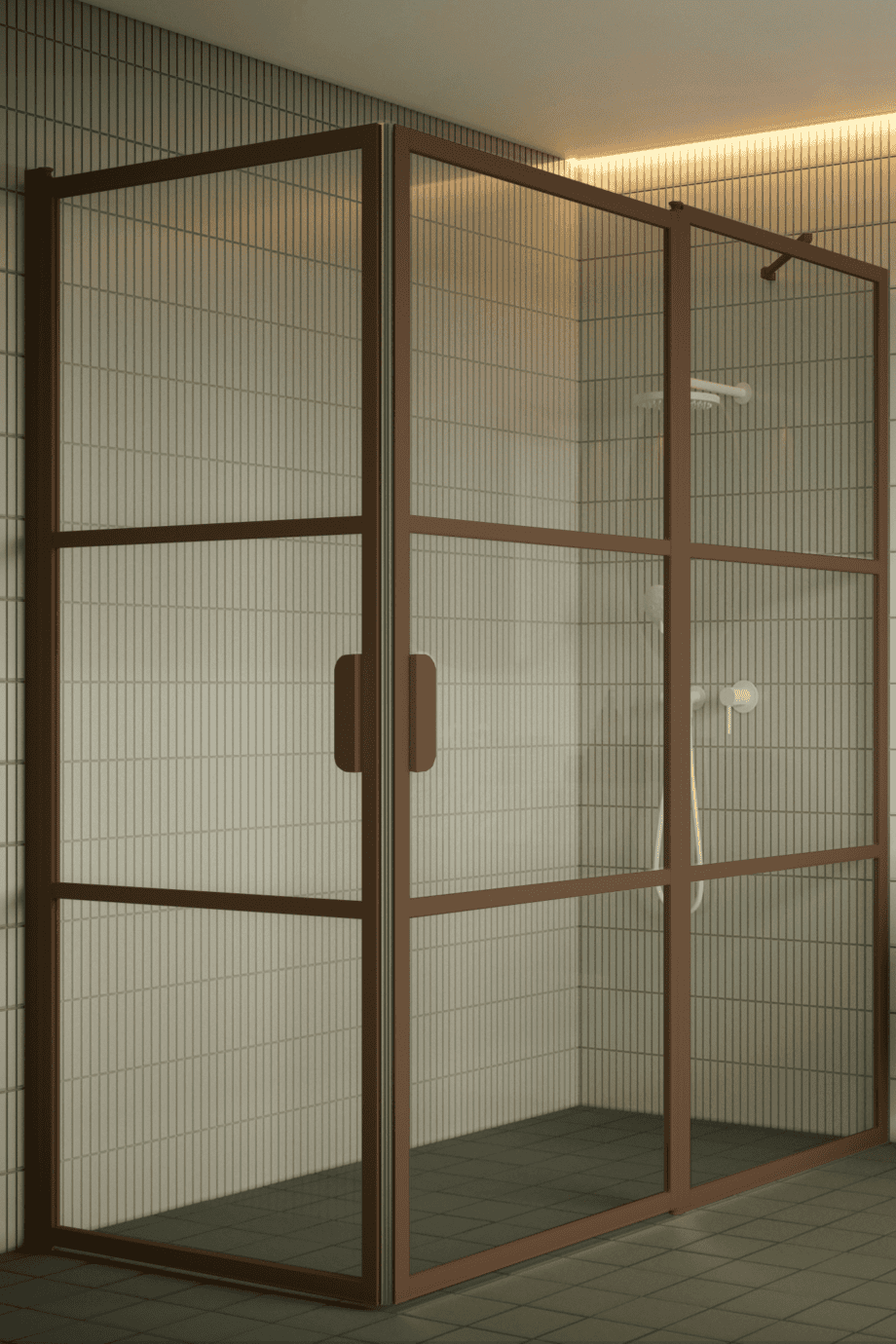 Shower enclosure Hietakari Bläk 763 Tokyo, hinged door + hinged door with fixed part – 6