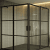 Shower enclosure Hietakari Bläk 764 Tokyo, Cocoa frame, clear glass Shower enclosure Hietakari Bläk 764 Tokyo, hinged door with fixed part + hinged door with fixed part – 7