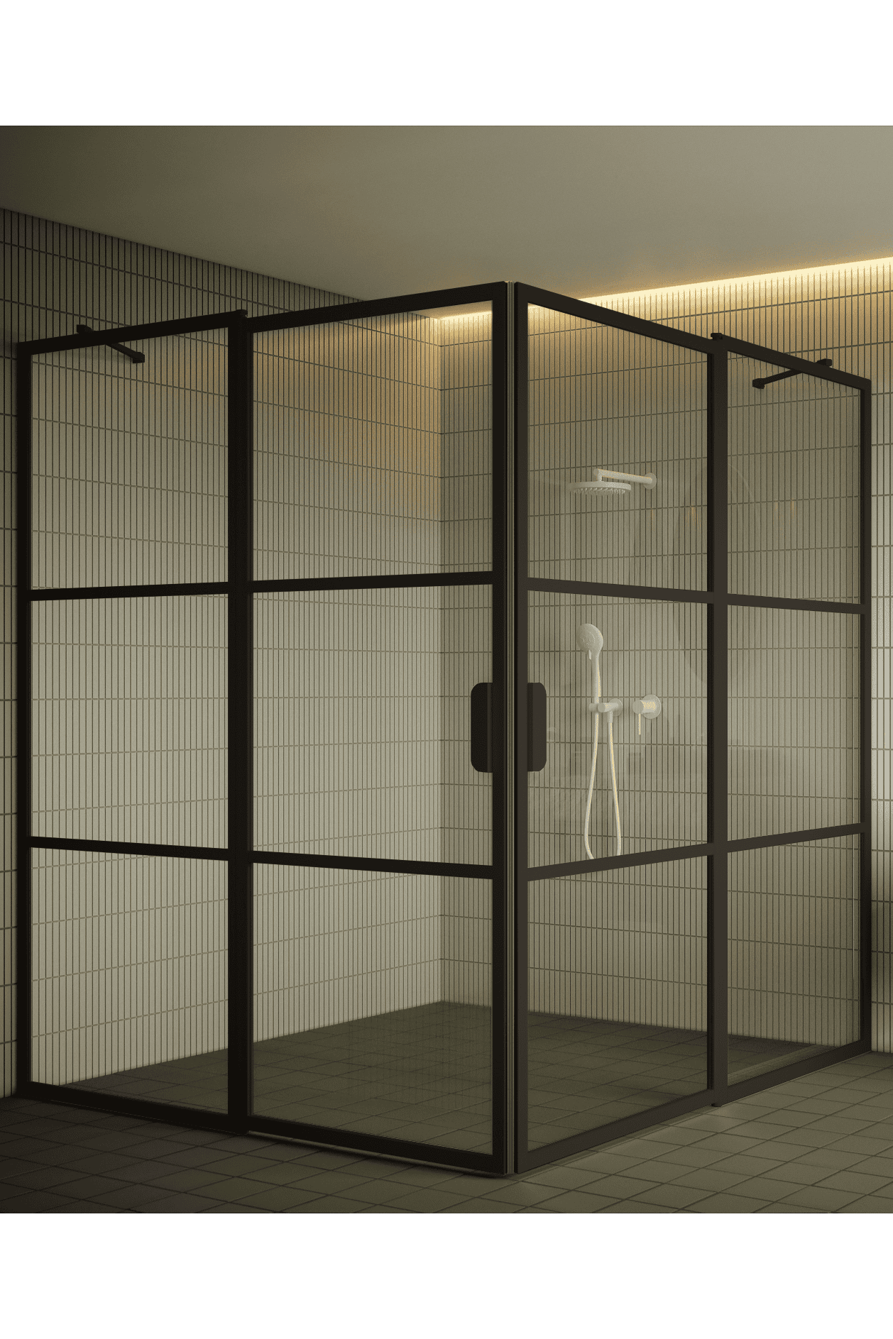 Shower enclosure Hietakari Bläk 764 Tokyo, hinged door with fixed part + hinged door with fixed part – 7