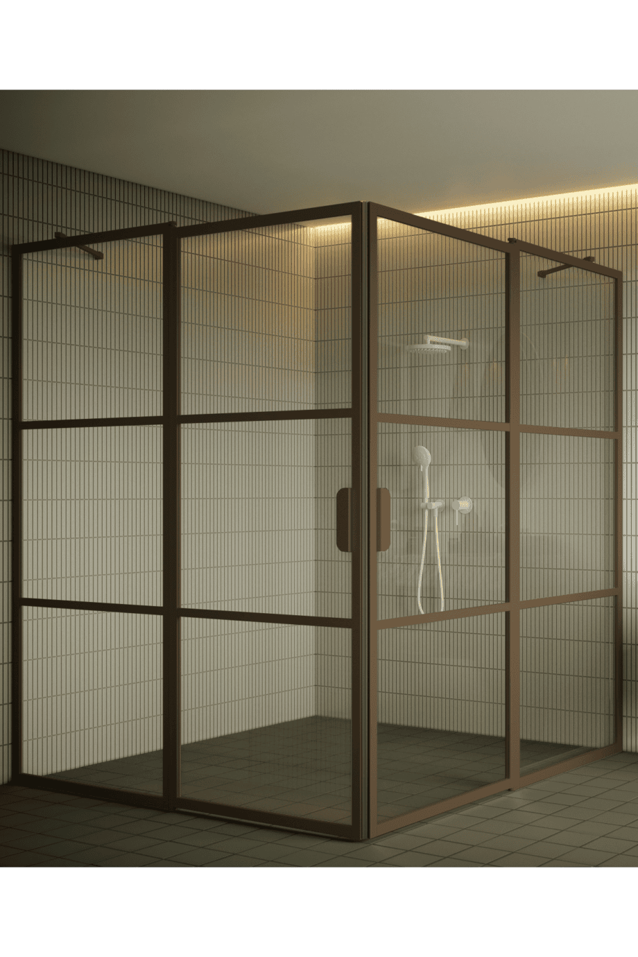 Shower enclosure Hietakari Bläk 764 Tokyo, Mocha frame, grey tinted glass Shower enclosure Hietakari Bläk 764 Tokyo, Mocha frame, grey tinted glass