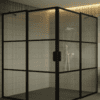 Shower enclosure Hietakari Bläk 764 Tokyo, black frame, reeded glass Shower enclosure Hietakari Bläk 764 Tokyo, black frame, reeded glass