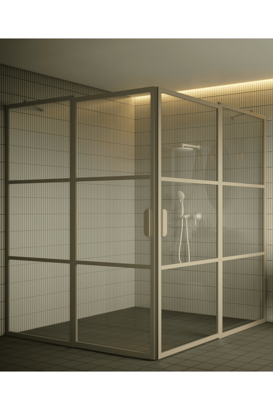 Shower enclosure Hietakari Bläk 764 Tokyo, Sand frame, clear glass Shower enclosure Hietakari Bläk 764 Tokyo, hinged door with fixed part + hinged door with fixed part – 5