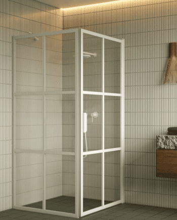 Shower enclosure Hietakari Bläk 765 Paris, fixed wall + hinged door