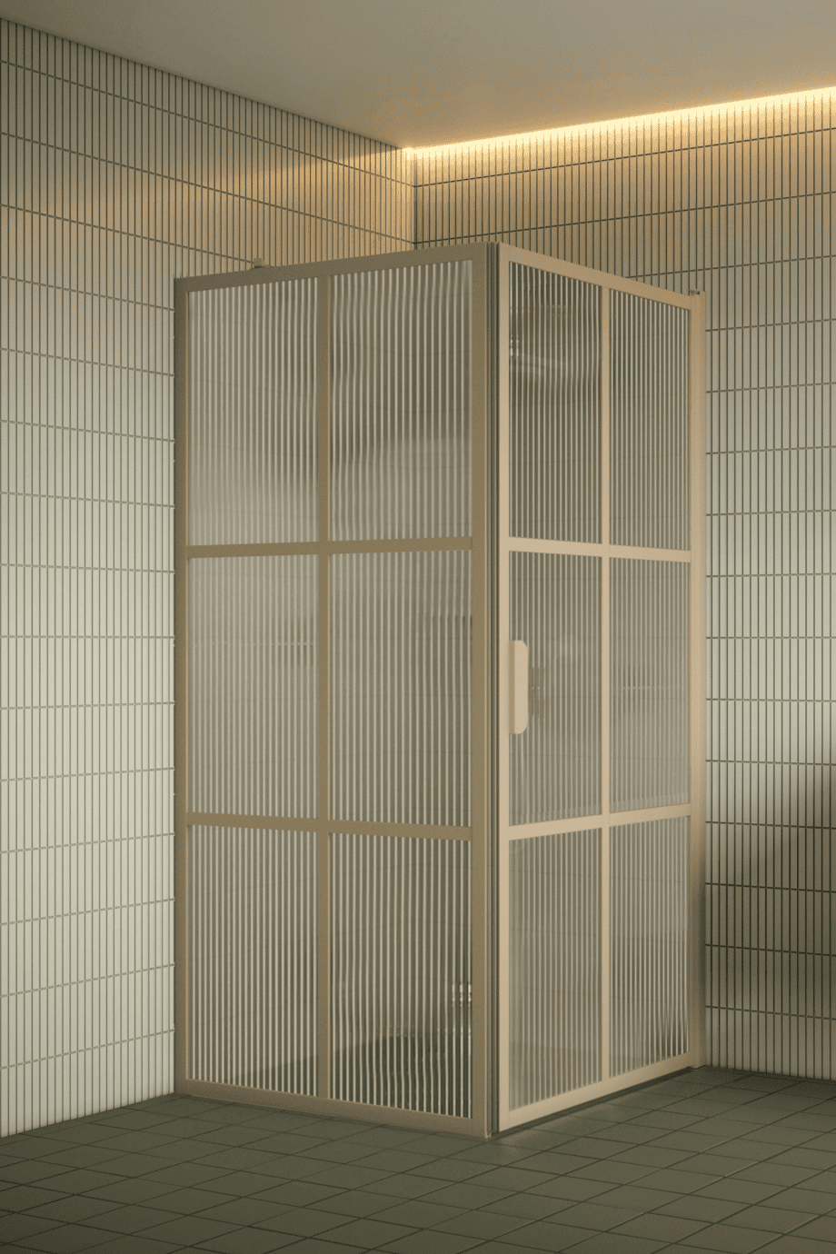 Shower enclosure Hietakari Bläk 765 Paris, Sand frame, reeded glass Shower enclosure Hietakari Bläk 765 Paris, Sand frame, reeded glass