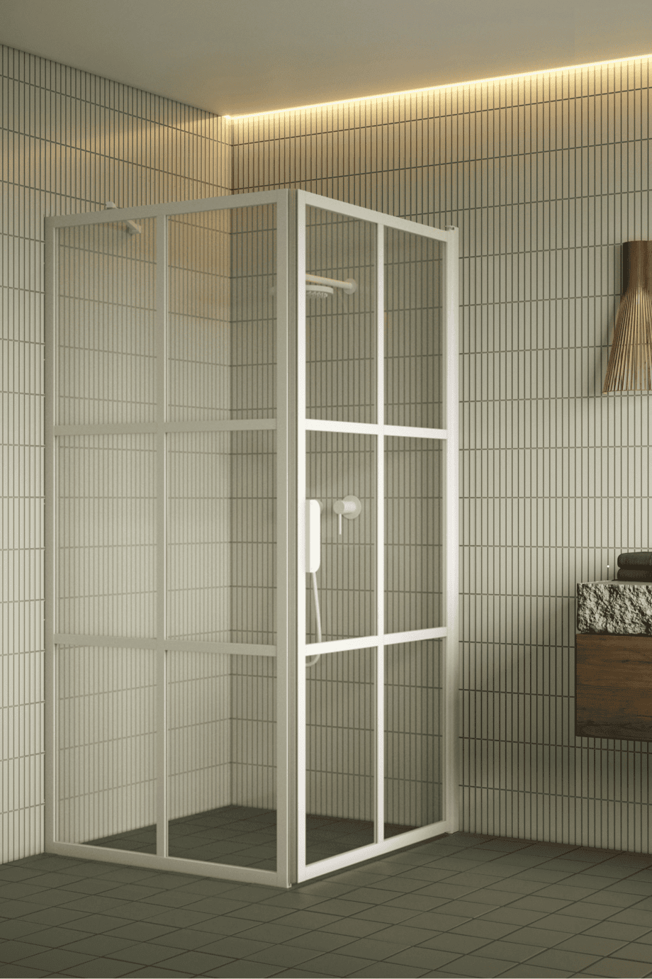 Shower enclosure Hietakari Bläk 765 Paris, white frame, bronze tinted glass Shower enclosure Hietakari Bläk 765 Paris, white frame, bronze tinted glass