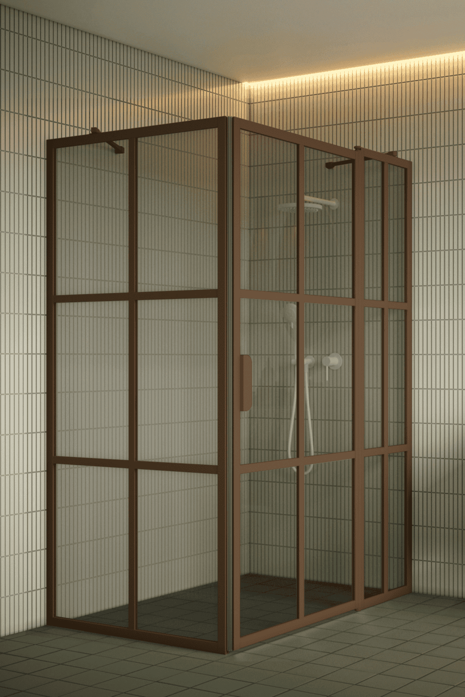 Shower enclosure Hietakari Bläk 766 Paris, Mocha frame, grey tinted glass Shower enclosure Hietakari Bläk 766 Paris, Mocha frame, grey tinted glass